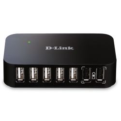 D-Link DUB-H7 USB 2.0 Type-B 480 Mbit/s Zwart