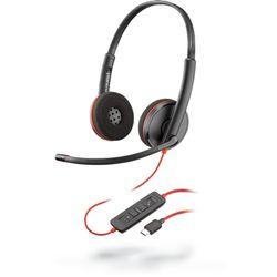 Plantronics Blackwire C3220 Headset Hoofdband Zwart, Rood