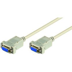 Microconnect DB9-DB9 (3m) F/F Null modem netwerkkabel Wit