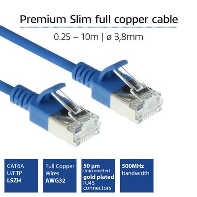 ACT DC7603 netwerkkabel Blauw 3 m Cat6a U/FTP (STP)