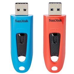 SanDisk Ultra USB flash drive 64 GB USB Type-A 3.0 Blauw, Rood