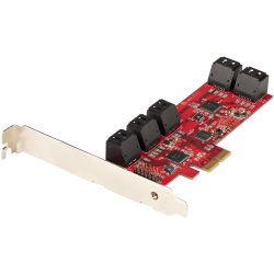 StarTech.com SATA PCIe Kaart, 10 Port PCIe SATA Uitbreidingskaart, 6Gbps, Low/Full Profile, Stacked SATA Connectors, ASM1062 Non