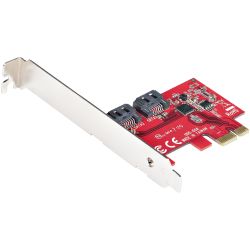 StarTech.com SATA PCIe Kaart, 2 Port PCIe SATA Uitbreidingskaart, 6Gbps, Full/Low Profile, PCI Express naar SATA Adapter/Control