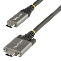 StarTech.com 50cm Vergrendelbare USB-C Kabel met Zijschroef, 10Gbps, USB 3.1/3.2 Gen 2 Type-C Kabel, 100W (5A) Power Delivery Ch