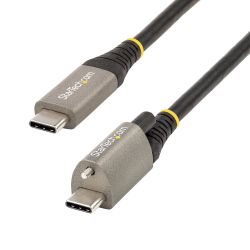 StarTech.com 1m Vergrendelbare USB-C Kabel met Topschroef, 10Gbps, USB 3.1/3.2 Gen 2 Type-C Kabel, 100W (5A) Power Delivery Char