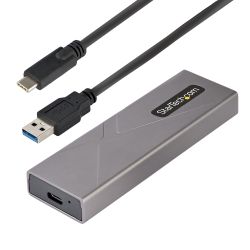 StarTech.com USB-C 10Gbps naar M.2 NVMe or M.2 SATA SSD Behuizing, Gereedschaploze Externe M.2 PCIe/SATA NGFF SSD Aluminum Case,