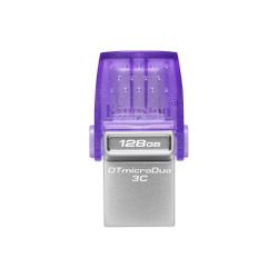 Kingston Technology DataTraveler microDuo 3C USB flash drive 128 GB USB Type-A / USB Type-C 3.2 Gen 1 (3.1 Gen 1) Roestvrijstaal