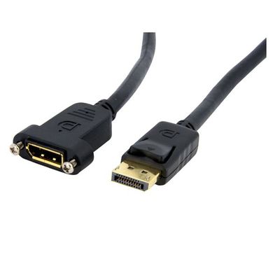 StarTech.com 1m Panel Mount DisplayPort Kabel - 4K x 2K - DisplayPort 1.2 Verlengkabel Male to Female - DP Adapterkabel met DP C