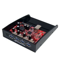 StarTech.com 4-poort Hub USB 3.0 Voorpaneel 3,5/5,25 inch Bay