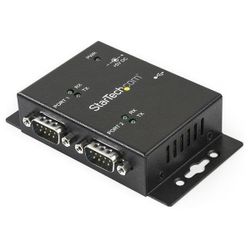 StarTech.com 2-poort Industriële USB naar Seriële Adapter Hub Wandmontage met DIN-Rail Clips