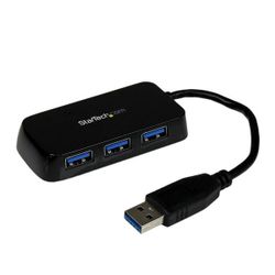 StarTech.com Draagbare 4-poorts SuperSpeed USB 3.0 hub zwart