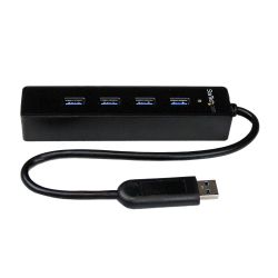 StarTech.com 4-poorts draagbare SuperSpeed USB 3.0-hub met geintegreerde kabel - 5Gbps